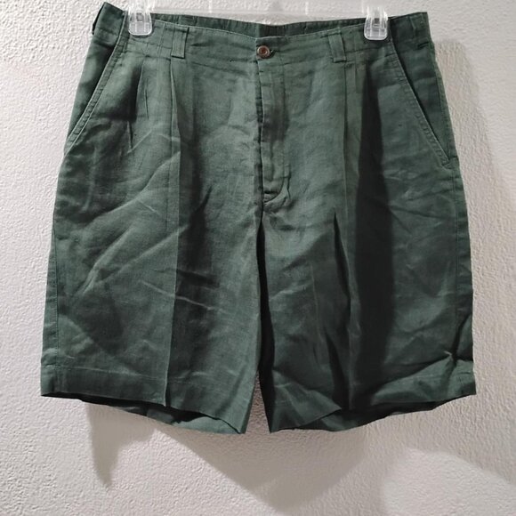 SANDY BAY- 36-DARKER OLIVE GREEN ,BERMUDAS PLEATED- MADE IN REPUBLIC S. AFRICA - Picture 2 of 5